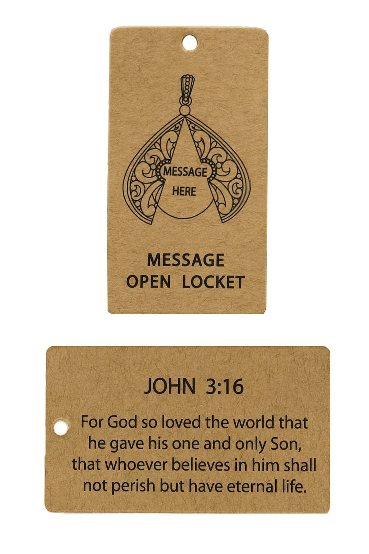 John 3:16 Engraved Message Locket Pendant Necklace